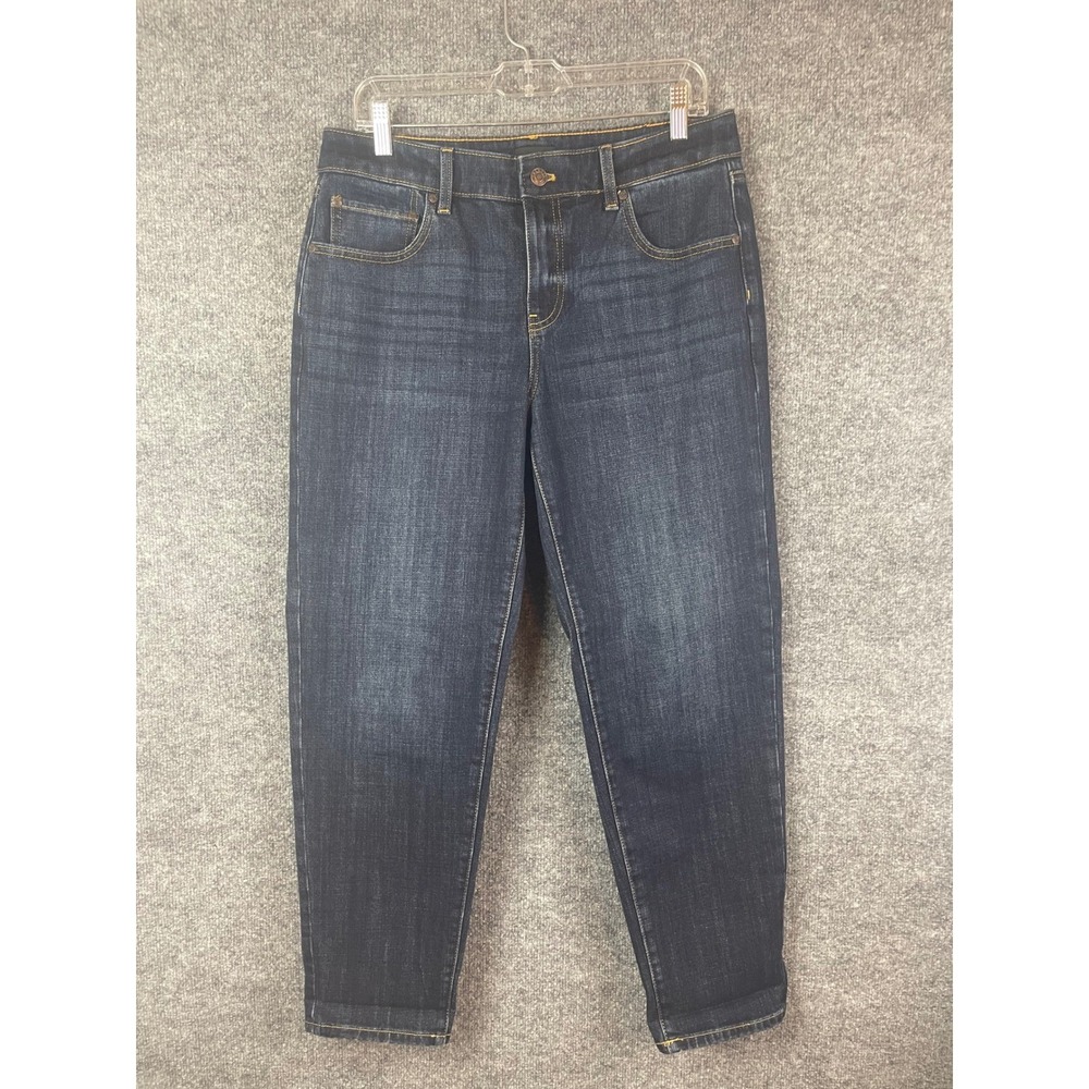 Talbots Straight Leg Jeans Womens 10 Dark Wash Excellent Stretch Denim High Rise